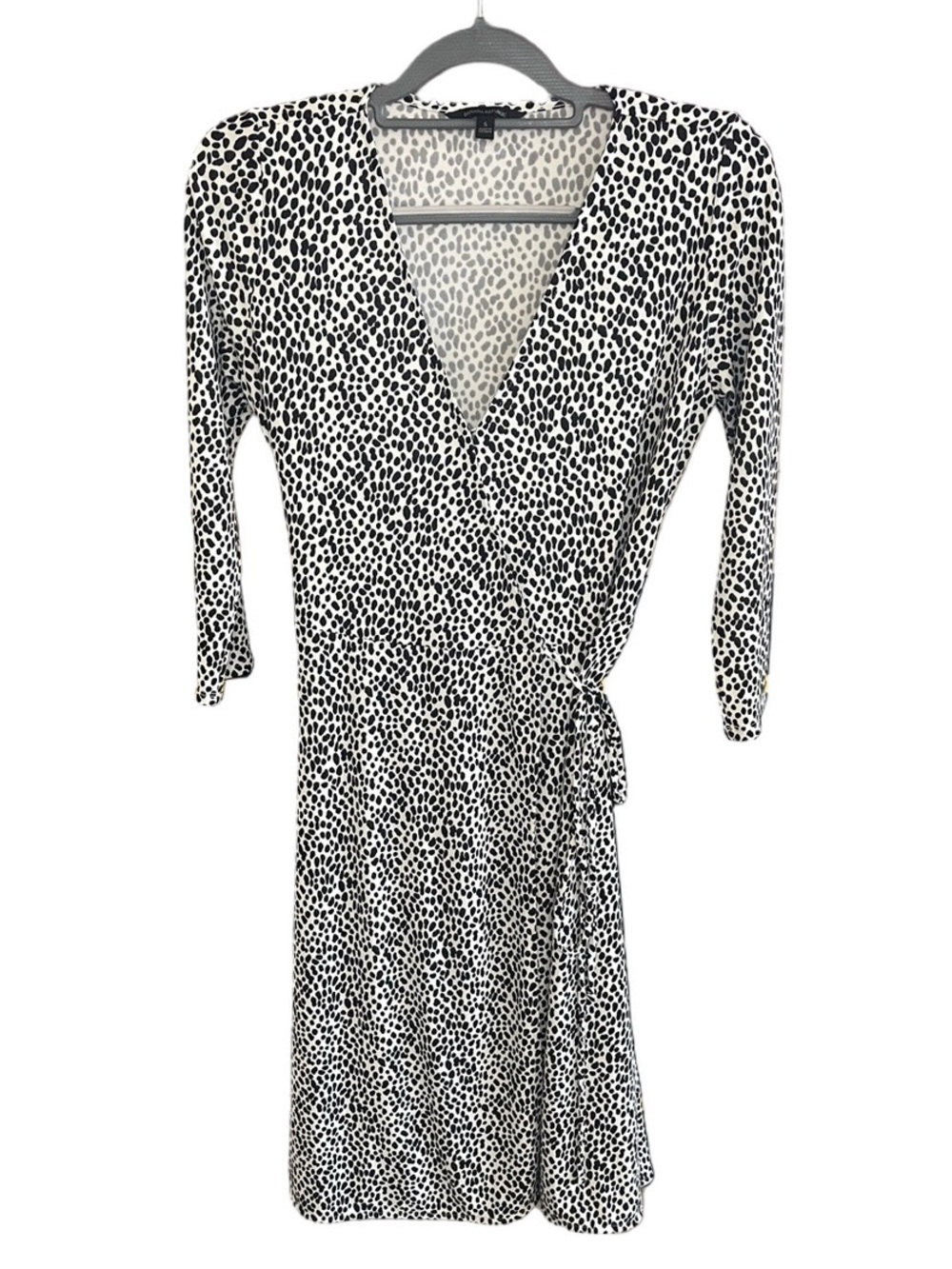 Banana Republic Dalmatian Print True Wrap Midi Dress
